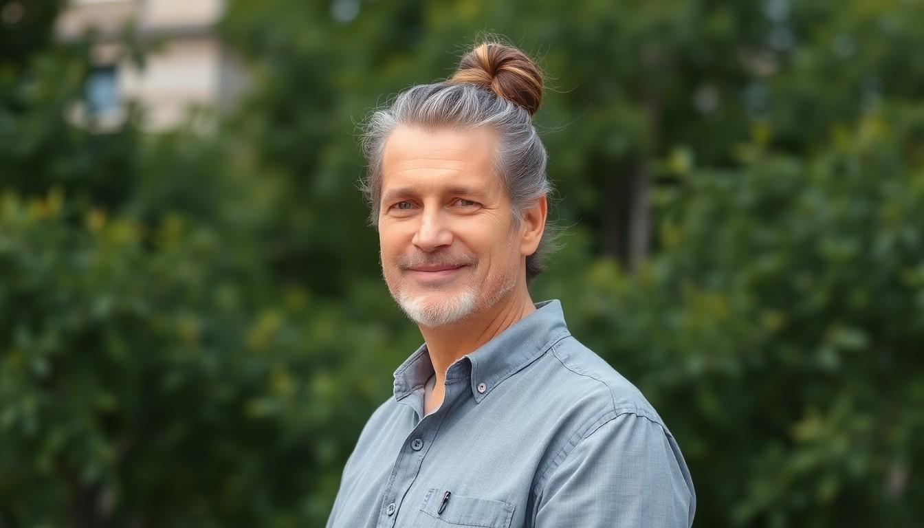10 Stylish Man Bun Ideas for Older Men: Timeless Looks for Men Over 40 in the US 4 10 Stylish Man Bun Ideas for Older Men: Timeless Looks for Men Over 40 in the US 3