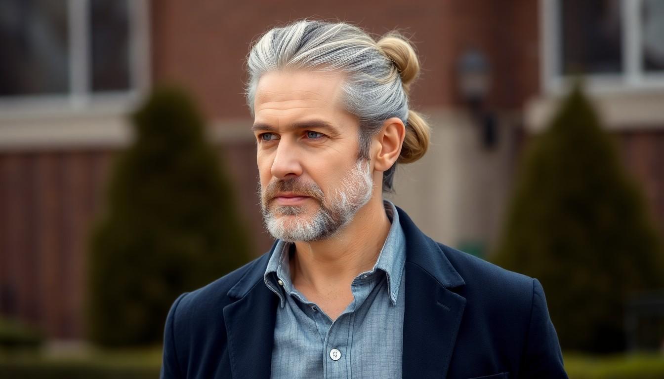 10 Stylish Man Bun Ideas for Older Men: Timeless Looks for Men Over 40 in the US 2 10 Stylish Man Bun Ideas for Older Men: Timeless Looks for Men Over 40 in the US 1