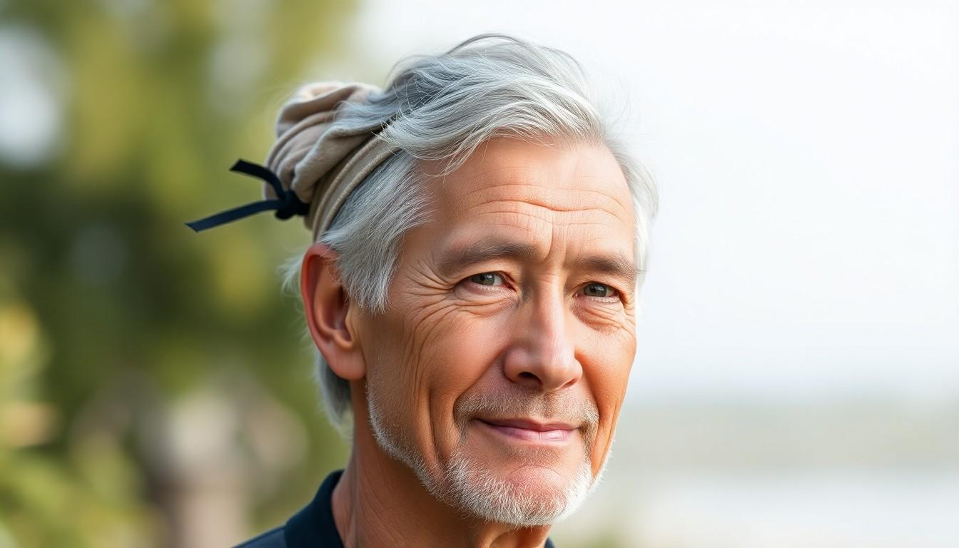 10 Stylish Man Bun Ideas for Older Men: Timeless Looks for Men Over 40 in the US 10 10 Stylish Man Bun Ideas for Older Men: Timeless Looks for Men Over 40 in the US 9