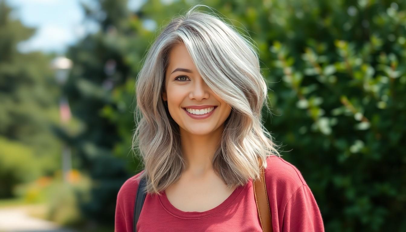 10 Low Maintenance Medium Length Layered Grey Hair Styles Women in the US Are Loving Right Now 2 10 Low Maintenance Medium Length Layered Grey Hair Styles Women in the US Are Loving Right Now 1