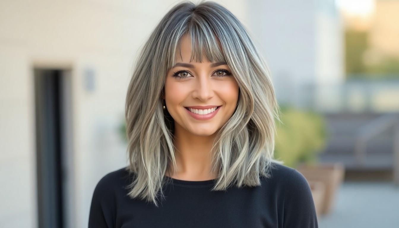 10 Low Maintenance Medium Length Layered Grey Hair Styles Women in the US Are Loving Right Now 6 10 Low Maintenance Medium Length Layered Grey Hair Styles Women in the US Are Loving Right Now 5