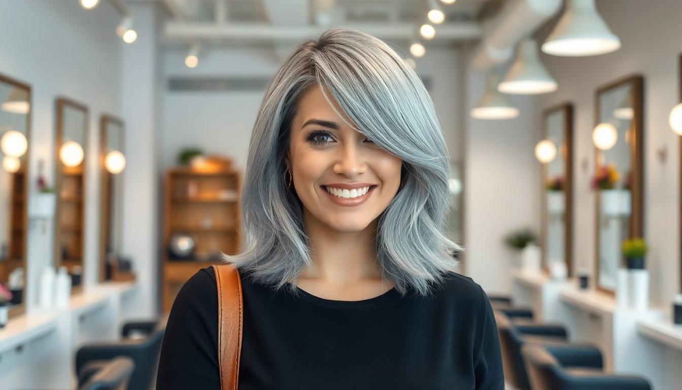 10 Low Maintenance Medium Length Layered Grey Hair Styles Women in the US Are Loving Right Now 4 10 Low Maintenance Medium Length Layered Grey Hair Styles Women in the US Are Loving Right Now 3