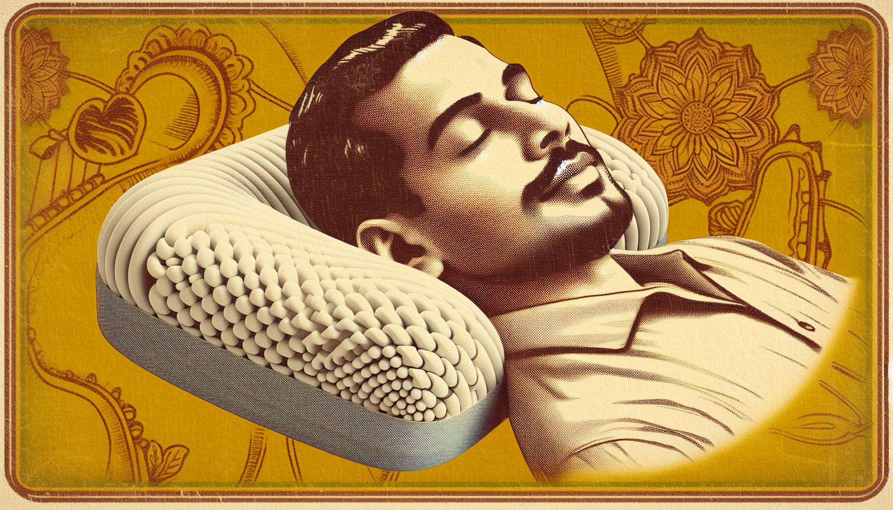 Man Sleeping On A Shaped Pillow