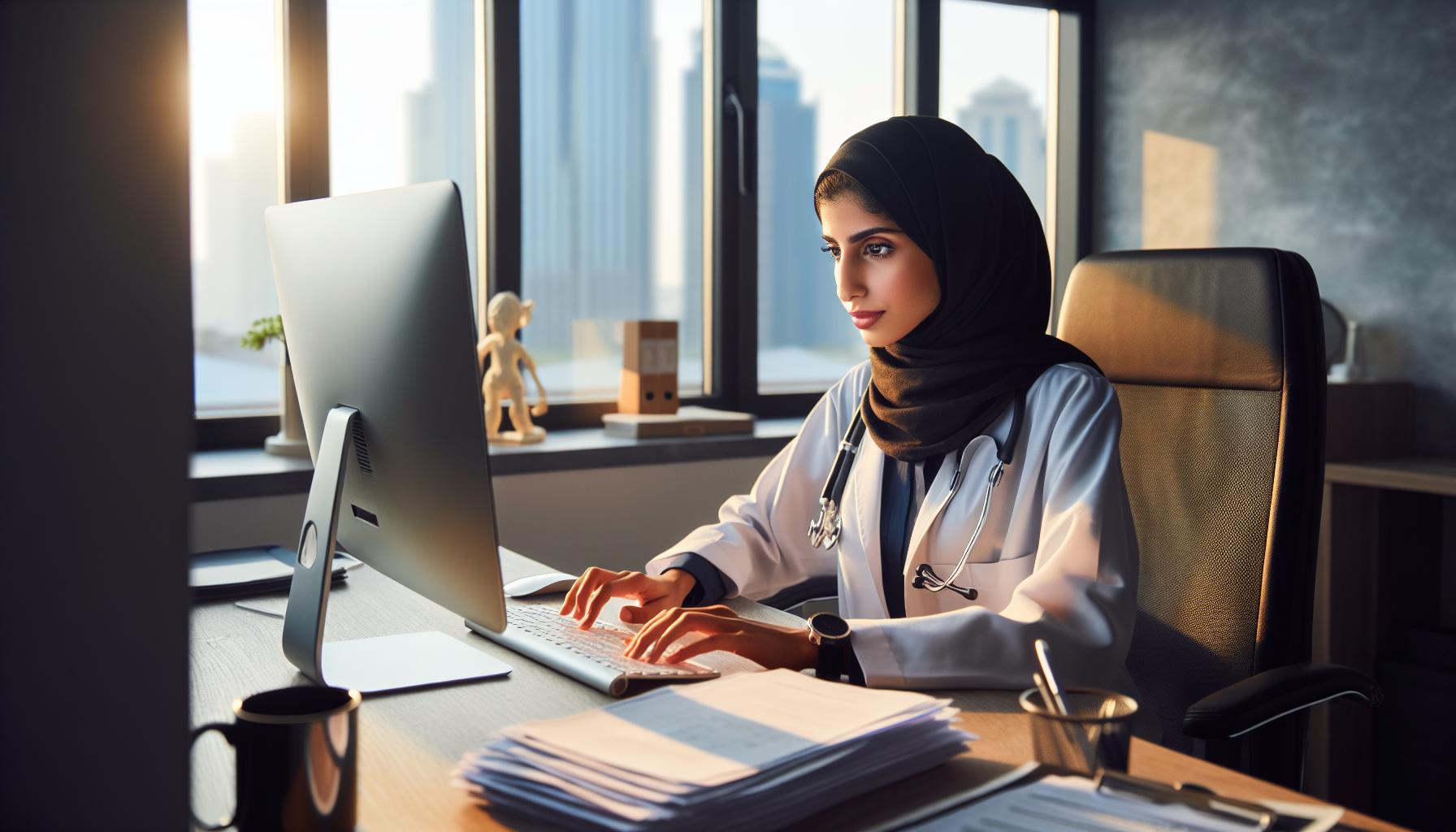 doctor using computer